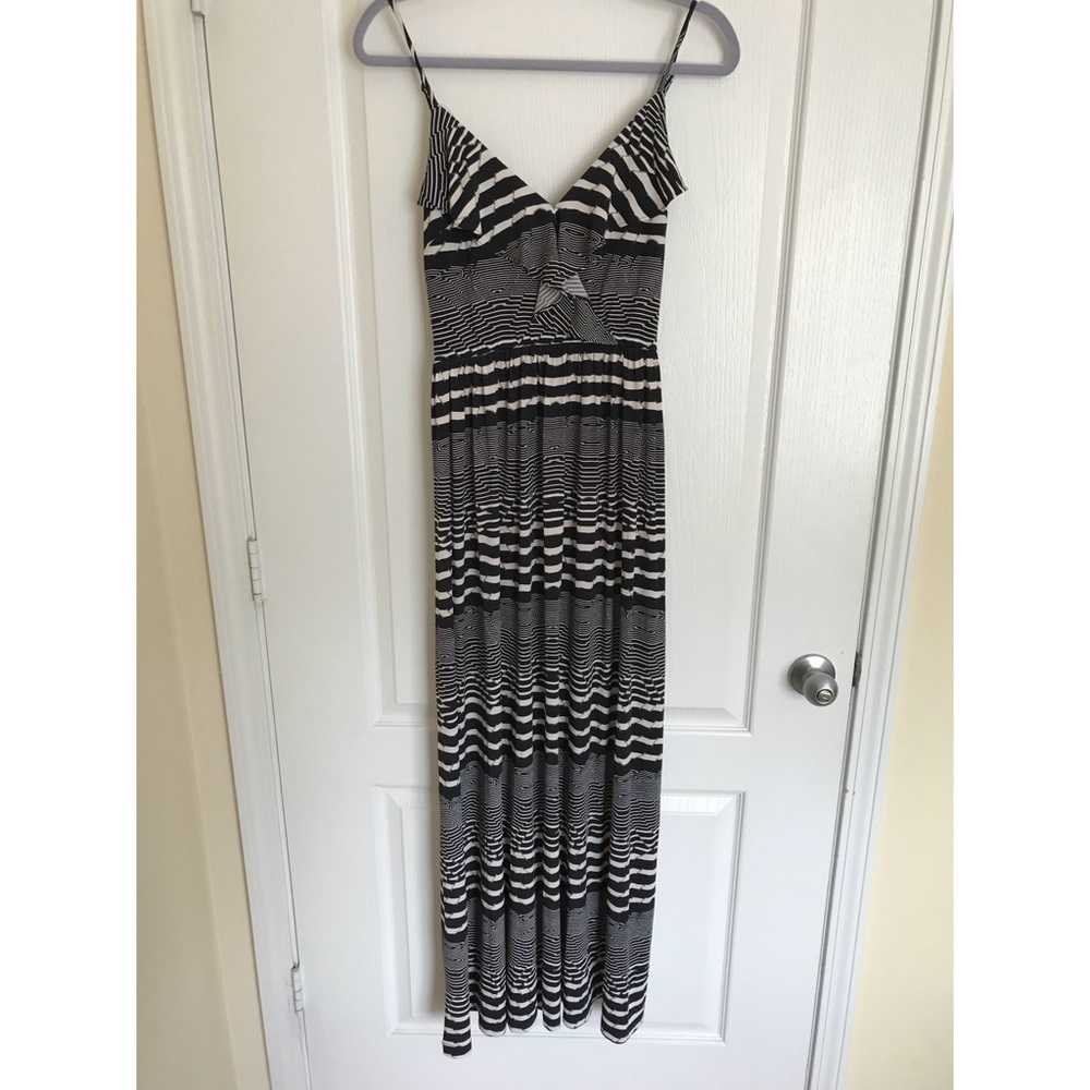 Betsey Johnson Black and White Striped Maxi Dress